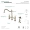 Kingston Brass KS1278PXBS Heritage Bridge Kitchen Faucet W/Brass Sprayer, Brushed Nkl KS1278PXBS - alternate 2
